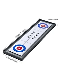 Sevorley 45-Inch Tabletop Shuffleboard and Curling 2-in-1 Game Set