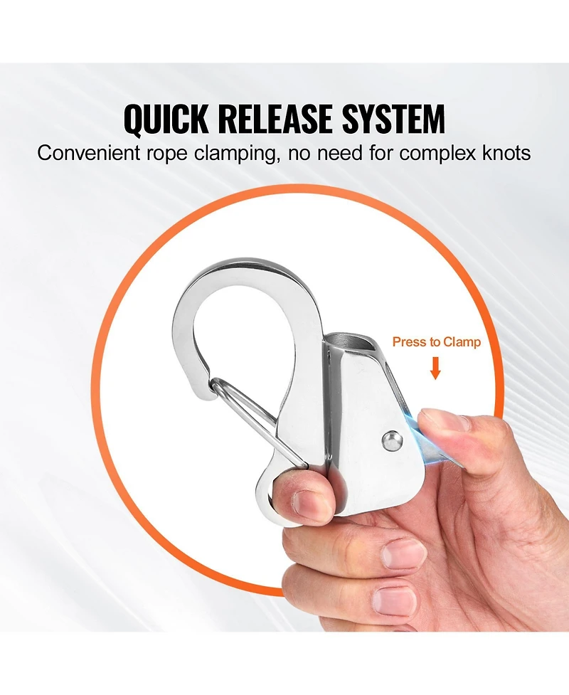 Sevorley Stainless Steel Boat Anchor Hook, Knotless Slide Anchor with Quick Release for 3/8 to 5/8 in Rope, Holds 3700 lb