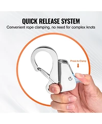 Sevorley Stainless Steel Boat Anchor Hook, Knotless Slide Anchor with Quick Release for 3/8 to 5/8 in Rope, Holds 3700 lb