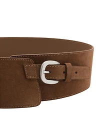 Mango Women's Wide Split Leather Belt