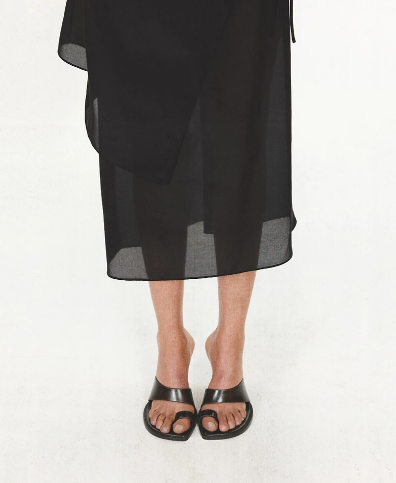 Mango Women's Leather Block-Heel Sandals