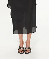 Mango Women's Leather Block-Heel Sandals