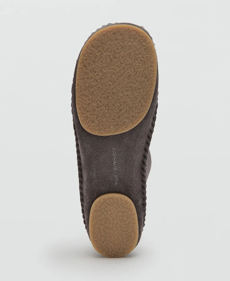 Mango Women's Stitching Detail Split Leather Shoes
