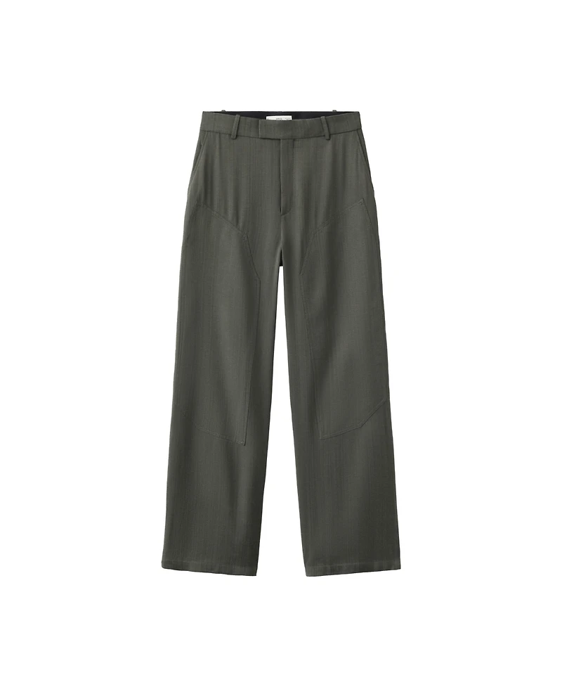 Mango Women's Stitching Details Straight Suit Pants