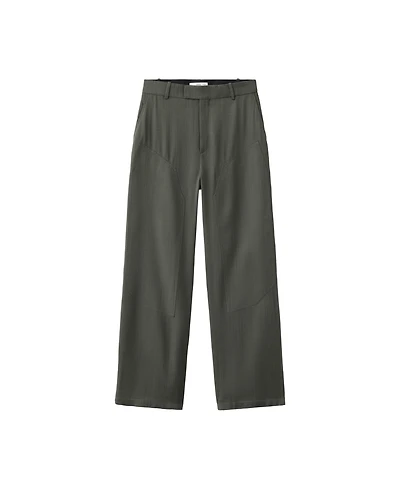 Mango Women's Stitching Details Straight Suit Pants