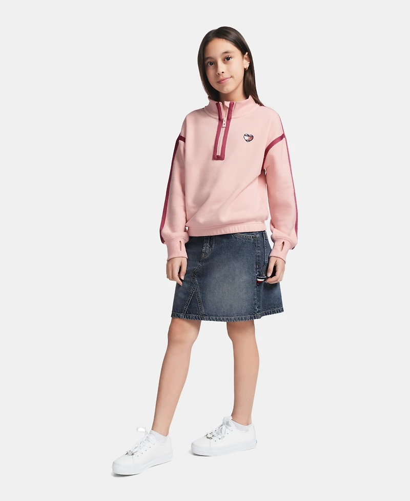 Tommy Hilfiger Girls' 7-16 Fleece Quarter-Zip Sweatshirt
