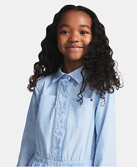 Tommy Hilfiger Girls' 7-16 Striped Long-Sleeve Shirt Dress