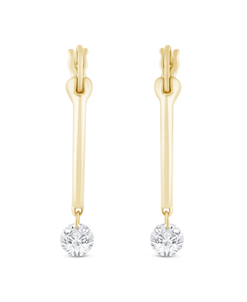 Macy's Lab-Grown Diamond Hoop Earrings (1/5 ct. t.w.) in 14k Yellow Gold