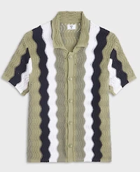 Mode of One Men's Lightweight Open-Knit Wave Polo Sweater, Macy's Exclusive