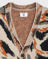 Mode of One Men's Animal-Print Relaxed-Fit Cardigan, Macy's Exclusive
