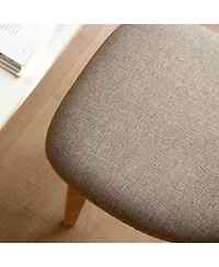 Maison Boucle Modern Farmhouse Dining Chair, Solid Oak Construction, Upholstered Cushion Seat, Curved Backrest