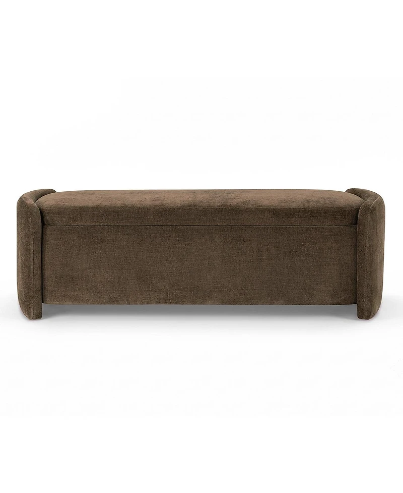 Maison Boucle 60" End-of-Bed Storage Bench With Lift-Top, Chenille Upholstered Ottoman Bench, Modern Entryway Seat for Bedroom or Living Room