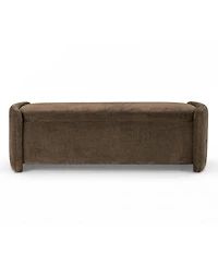 Maison Boucle 60" End-of-Bed Storage Bench With Lift-Top, Chenille Upholstered Ottoman Bench, Modern Entryway Seat for Bedroom or Living Room