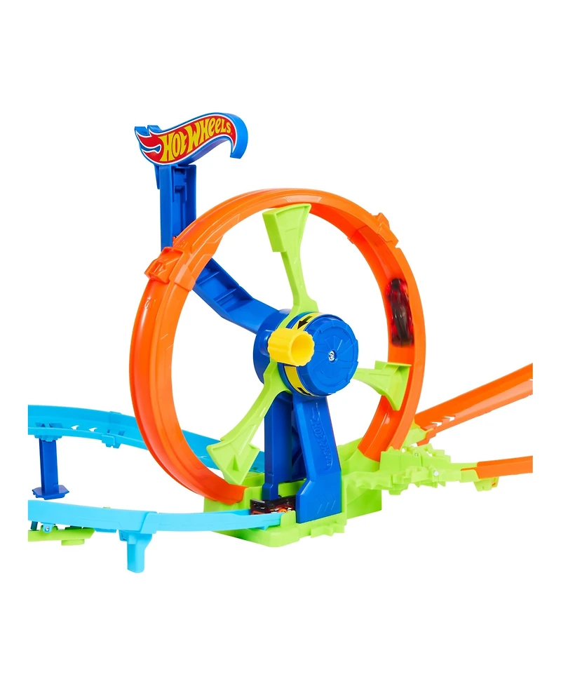 Hot Wheels 1:64 Scale Rapid Launch & Loop Crash & Track Set Playset