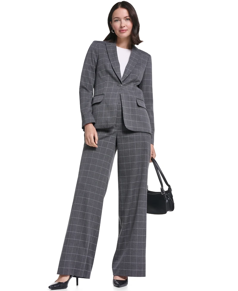 Calvin Klein Women's One-Button Notch Lapel with Front Pockets Jacket