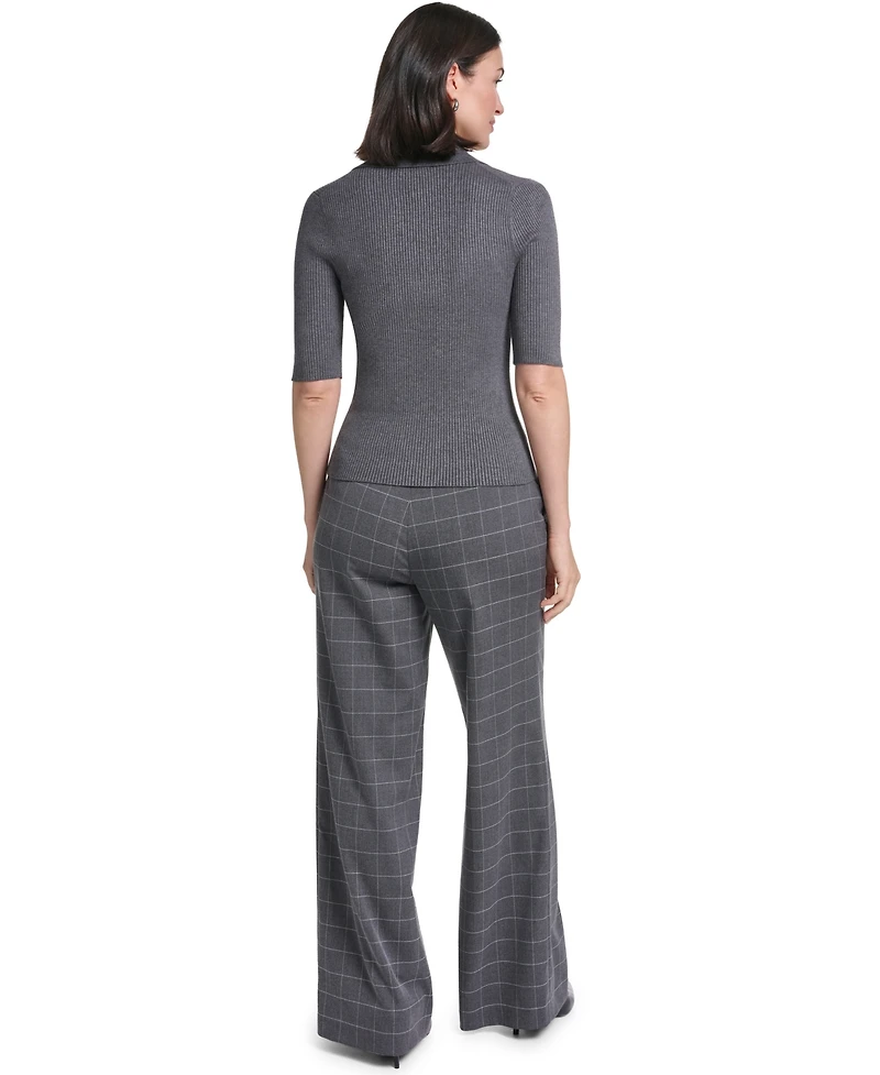 Calvin Klein Women's Collared 3/4-Sleeve Top