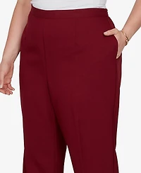 Alfred Dunner Plus Union Square Textured Cranberry Short-Length Pants