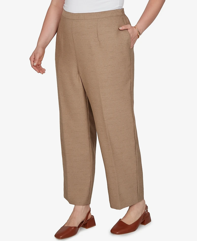 Alfred Dunner Plus Union Square Neutral Woven Pants