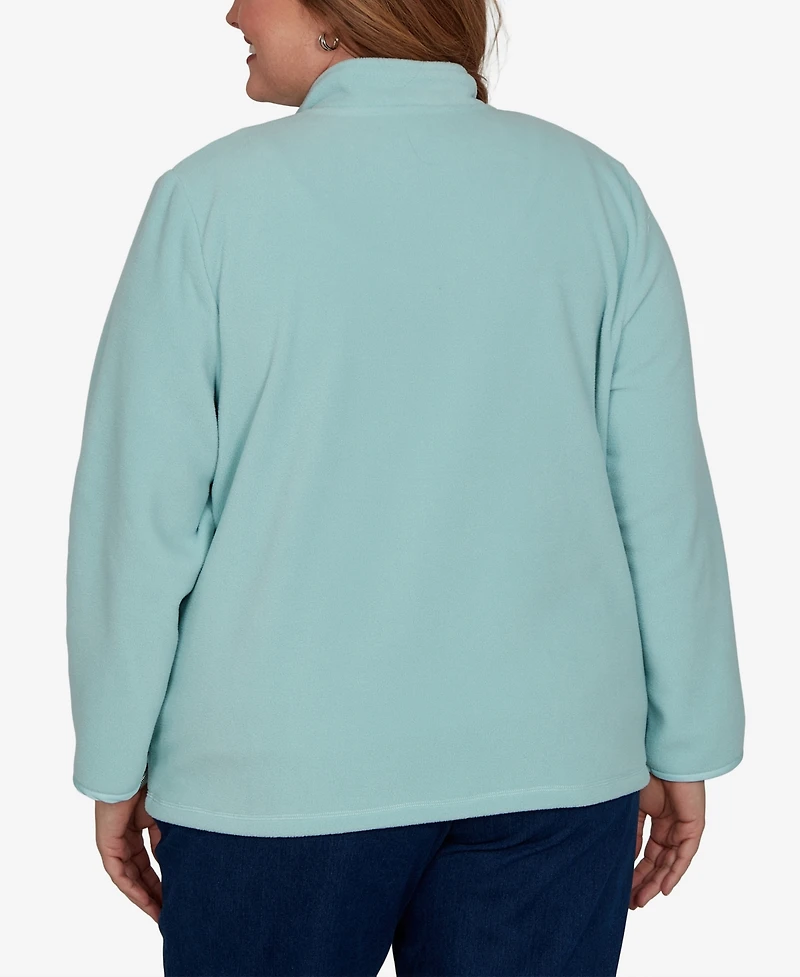 Alfred Dunner Plus Classic Quilted Zip-Front Knit Jacket
