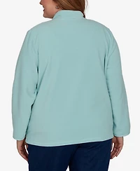 Alfred Dunner Plus Classic Quilted Zip-Front Knit Jacket