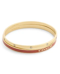 Coach Faux-Stone Signature Logo Enamel Stone Duo Bangle Bracelet