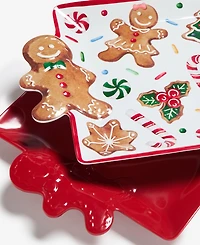 Tinsel And Frost Melamine Gingerbread Tray, Set of 2