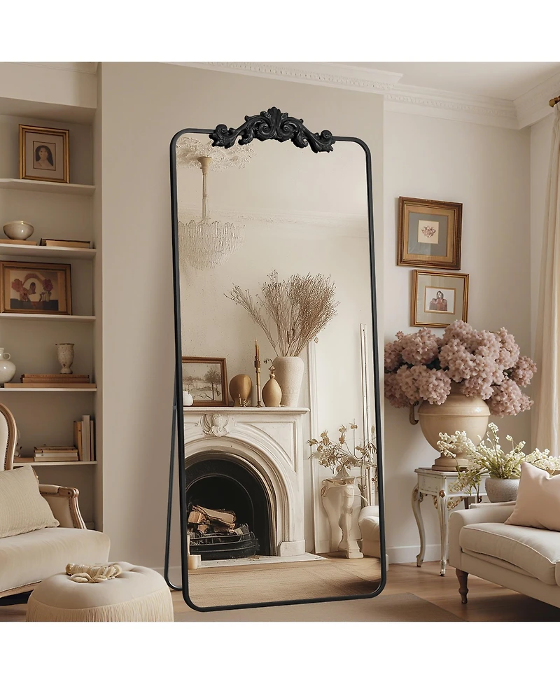 Antok Retro Full Length Mirror, 71"x28" Carved Floor Mirror for Bedroom, Hanging Mounted for Living Room Cloakroom