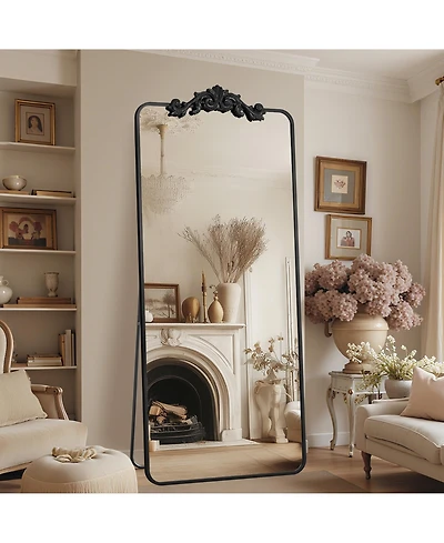 Antok Retro Full Length Mirror, 71"x28" Carved Floor Mirror for Bedroom, Hanging Mounted for Living Room Cloakroom