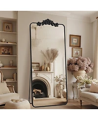 Antok Retro Full Length Mirror, 71"x28" Carved Floor Mirror for Bedroom, Hanging Mounted for Living Room Cloakroom