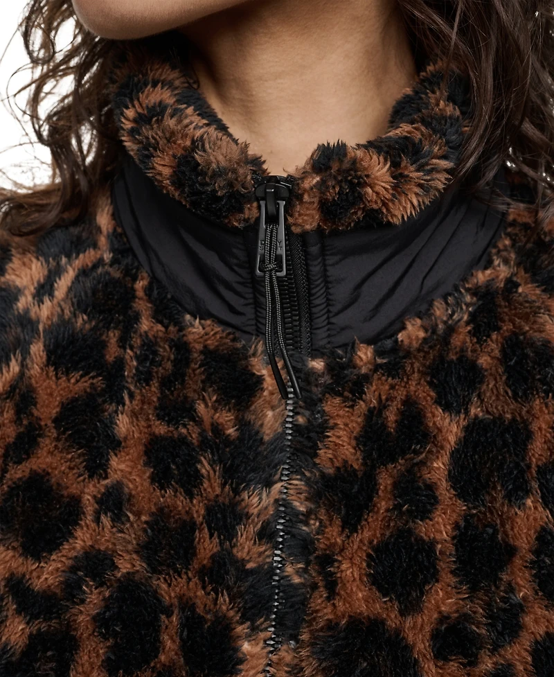 Dkny Sport Women's Printed Mock Neck Zipper-Front Jacket