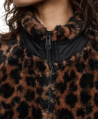 Dkny Sport Women's Printed Mock Neck Zipper-Front Jacket