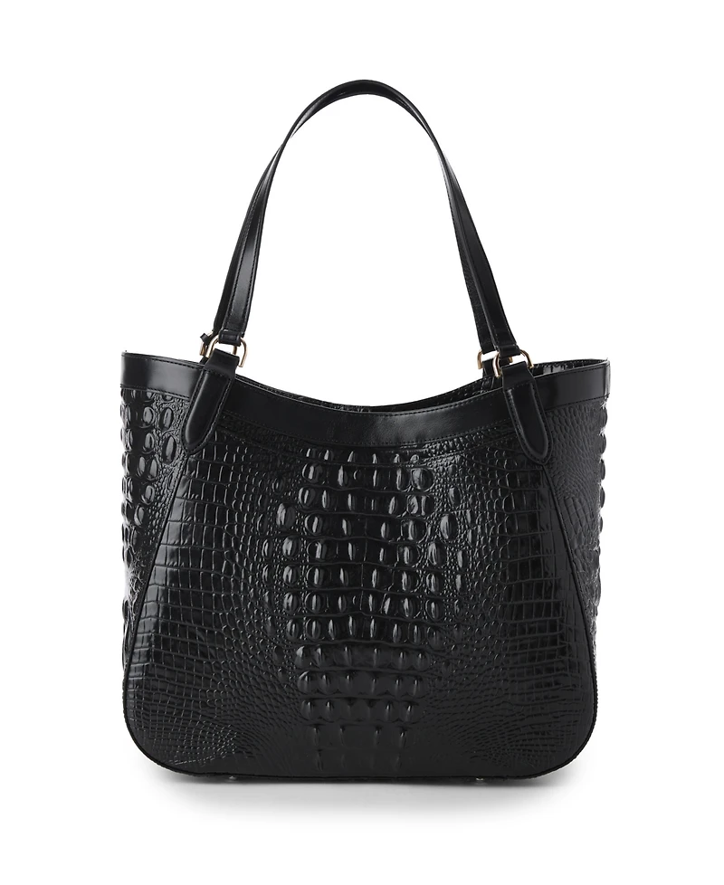 Brahmin Aliza Ocelot Calgary Large Leather Tote Handbag