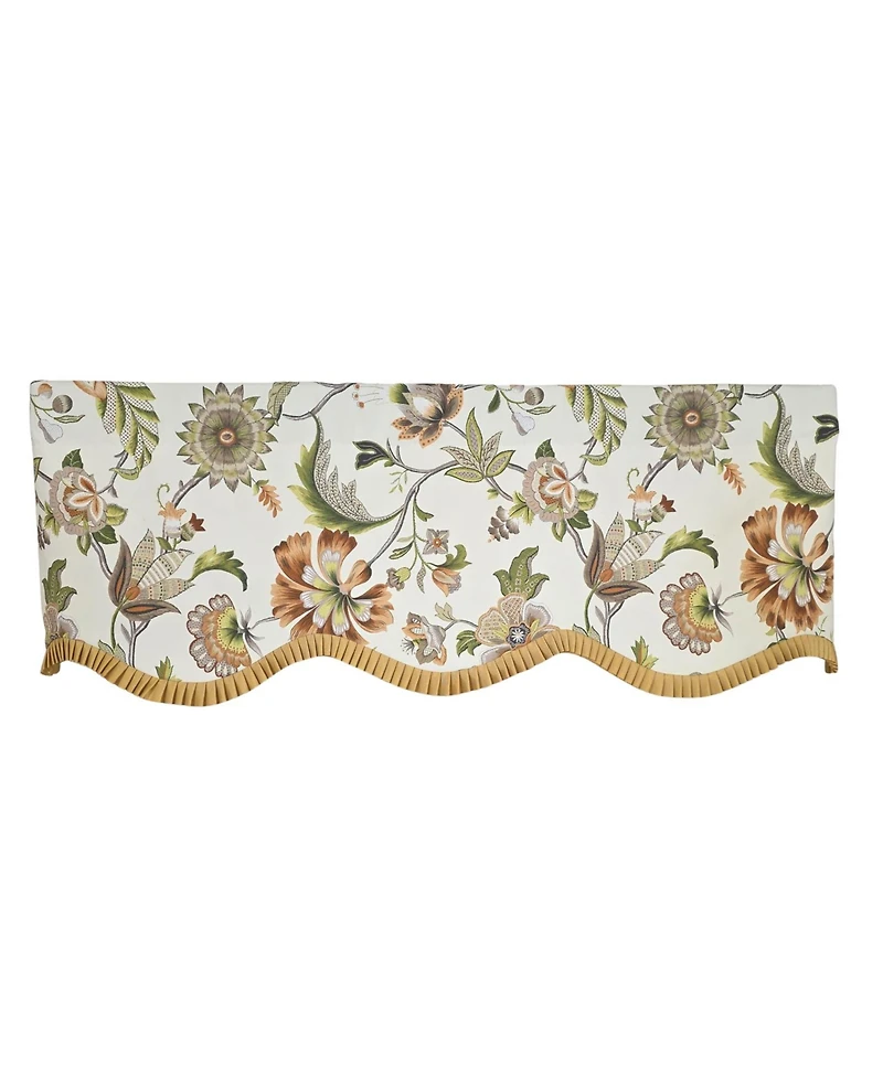Rlf Home Tanzibar Ruffled Provance Window Valance Cotton Lined Rod Pocket