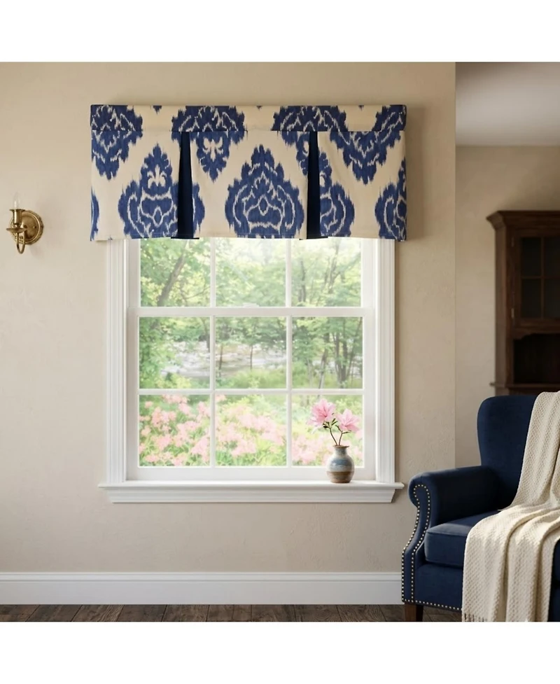 Rlf Home Flame Pleated Window Valance 100% Cotton Rod Pocket