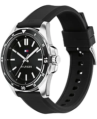 Tommy Hilfiger Men's Quartz Black Silicone Strap Watch 42mm
