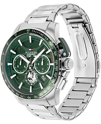 Tommy Hilfiger Men's Chronograph Silver-Tone Stainless Steel Bracelet Watch 44mm