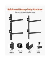 Sevorley 2-Kayak Wall-Mounted Storage Rack, Adjustable Heavy-Duty Steel Stand, 200 lb Capacity