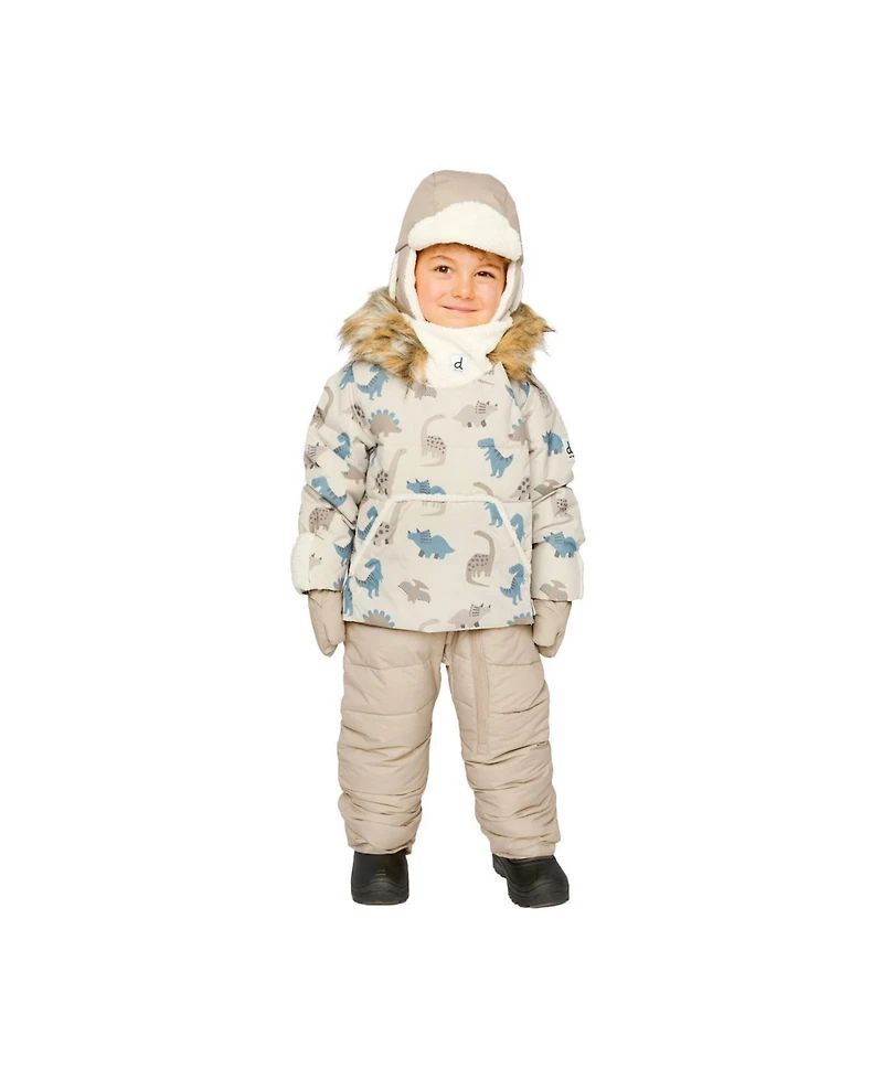 Deux par Baby Boys ( 1M to 24 M ) Snug One Piece Snowsuit Adapted for Car Seats Dinosaur Print
