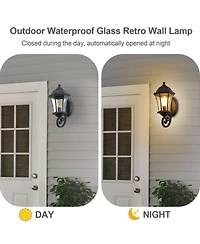 Asagikoiai 2-Pack Metal Outdoor Wall Lanterns, Waterproof Sconce Lights for Garage, Patio, Porch