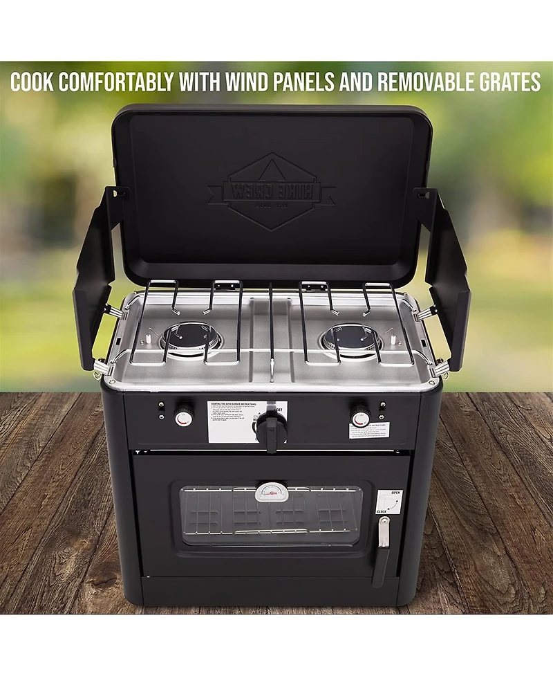 Hike Crew Gas Camping Oven, Csa Approved 2-Burner Stove & Camp Oven with Bag, Igniter