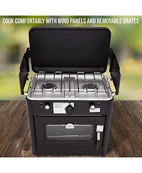 Hike Crew Gas Camping Oven, Csa Approved 2-Burner Stove & Camp Oven with Bag, Igniter