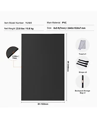 Sevorley Large Non-Slip Exercise Mat with Carry Bag and Strap, 8 x 5 ft Yoga and Fitness Mat