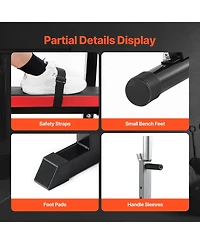 Sevorley Adjustable Weight Bench with Squat Rack, Foldable Bench Press for Home Gym