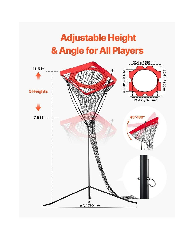 Sevorley Volleyball Setter Training Net, Height and Angle Adjustable Target Trainer