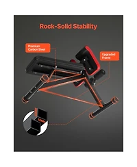 Sevorley Adjustable Roman Chair Hyperextension Weight Bench, Foldable Full-Body Home Gym Equipment, 330 lbs