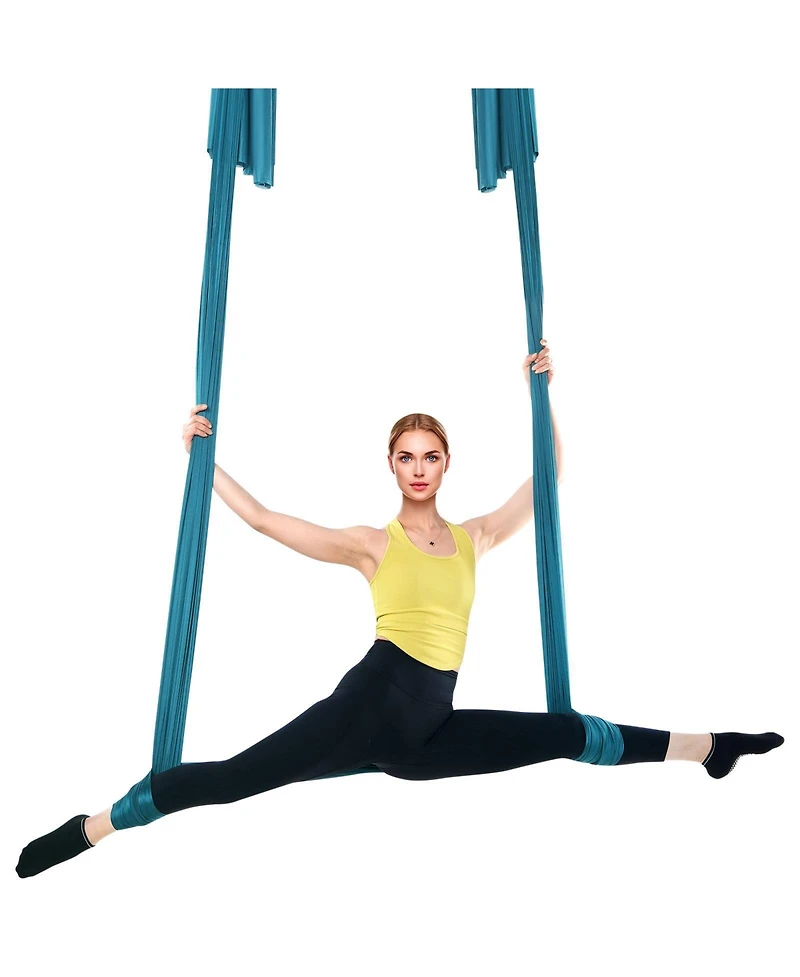 Sevorley Aerial Silk Yoga Swing Kit, 8.7 Yards, Nylon Hammock with Rigging Hardware, Green