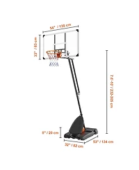 Sevorley Portable Basketball Hoop, 7.6-10 ft Adjustable Height System