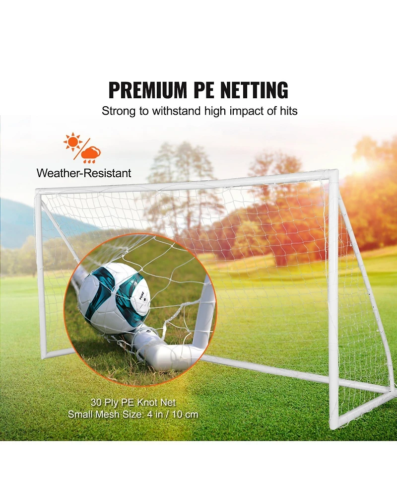 Sevorley Portable Soccer Goal, 12 x 6 ft Backyard Soccer Net with Carry Bag for Kids and Adults