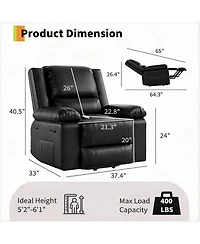 homfan Power Lift Recliner Chair, Heat and Massage, Pu Leather Electric Lift for Elderly And Mobility Impaired,Reclining Sofa