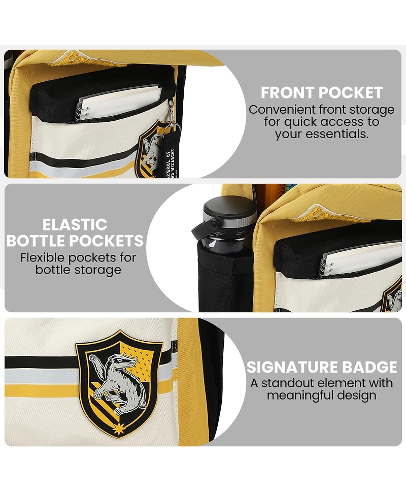 Harry Potter Hufflepuff Crest 16.5 Inch Adult Backpack